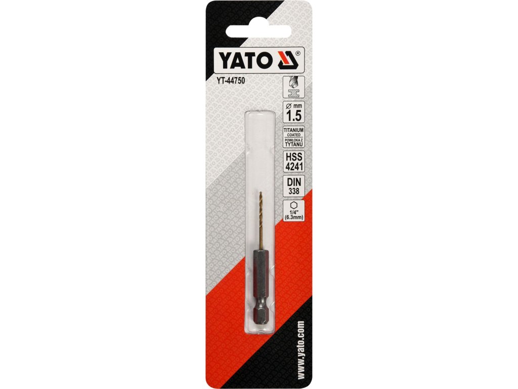 Vrták na kov TITAN 1/4" 1,5mm Yato YT-44750