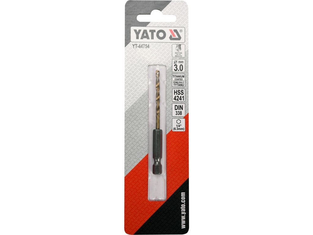 Vrták na kov TITAN 1/4" 3mm Yato YT-44754