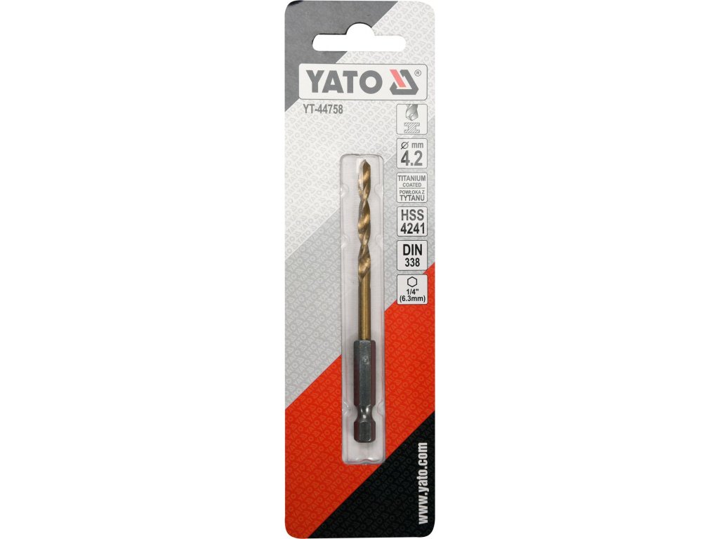 Vrták na kov TITAN 1/4" 4,2mm Yato YT-44758