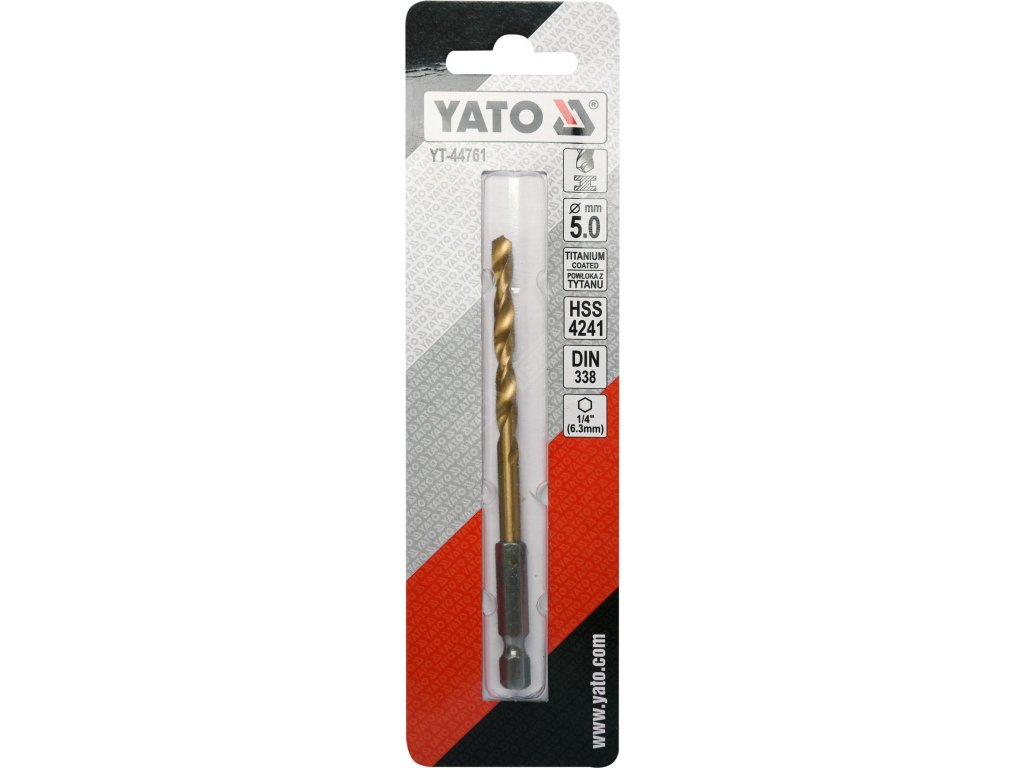 Vrták na kov TITAN 1/4" 5mm Yato YT-44761