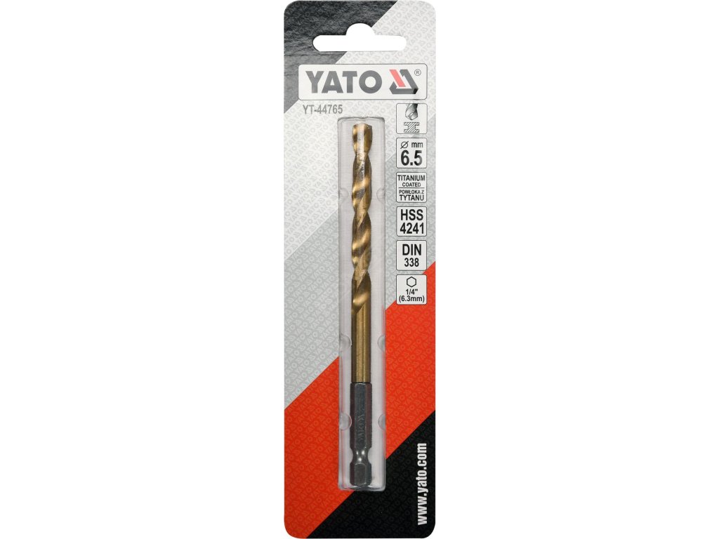Vrták na kov TITAN 1/4" 6,5mm Yato YT-44765