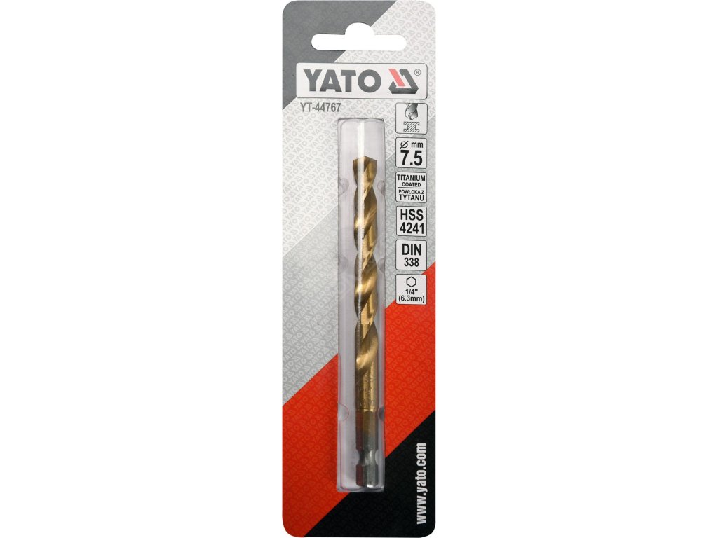 Vrták na kov TITAN 1/4" 7,5mm Yato YT-44767