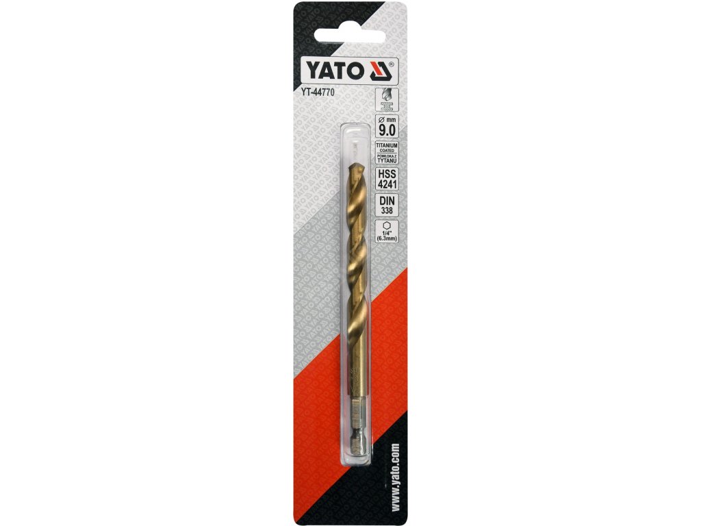 Vrták na kov TITAN 1/4" 9mm Yato YT-44770