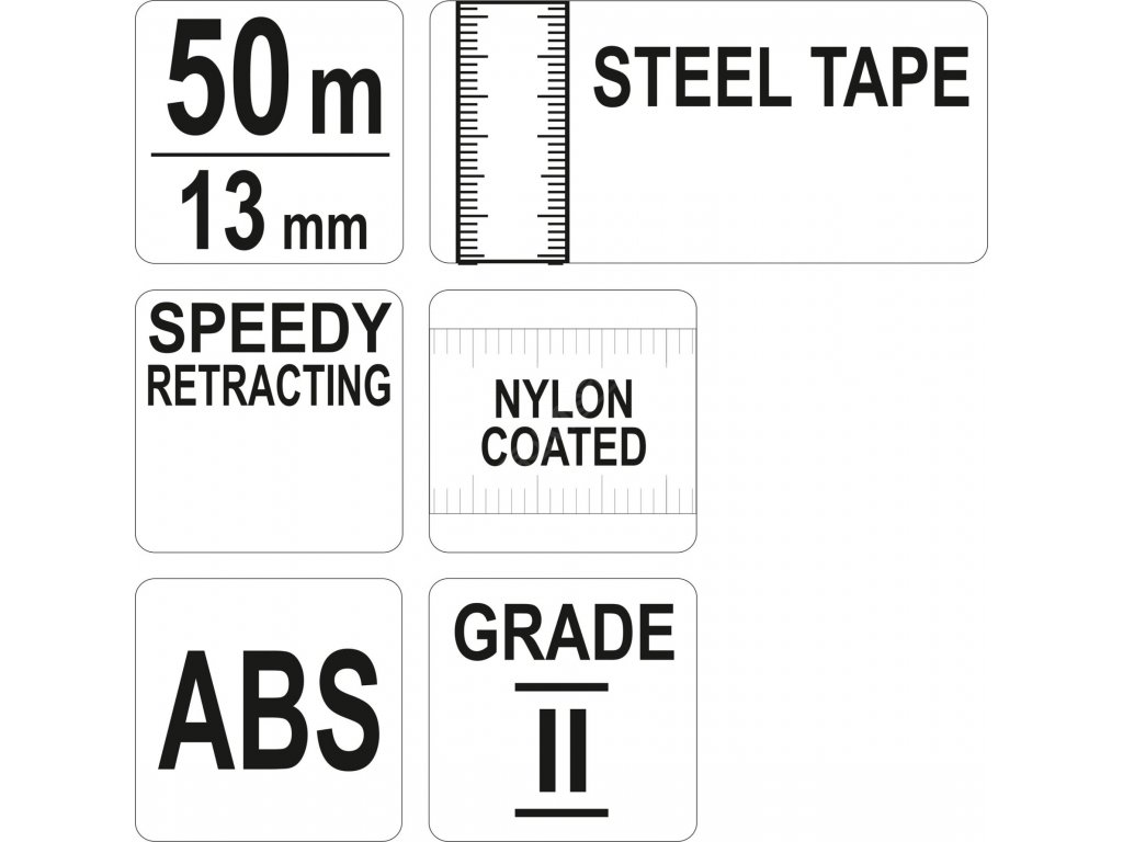 Pásmo měřící ocelové 50m,13mm Yato YT-71582