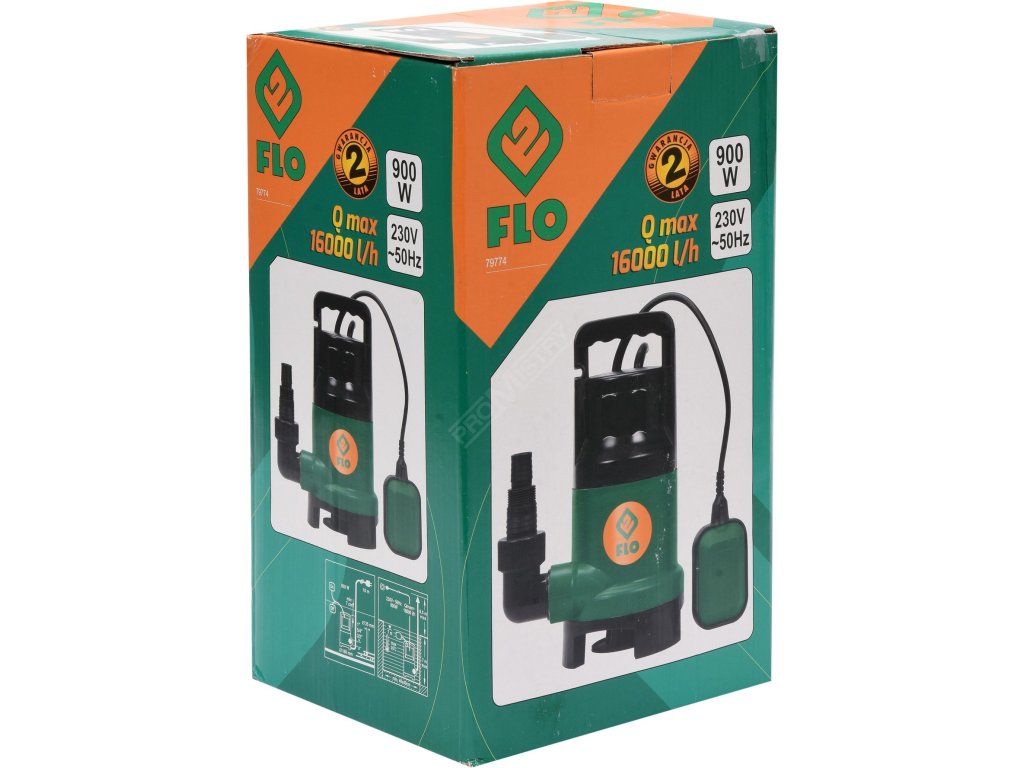 Čerpadlo ponorné 900 W 16000 l/h 10m FLO Flo TO-79774 + Dárek, servis bez starostí v hodnotě 300Kč