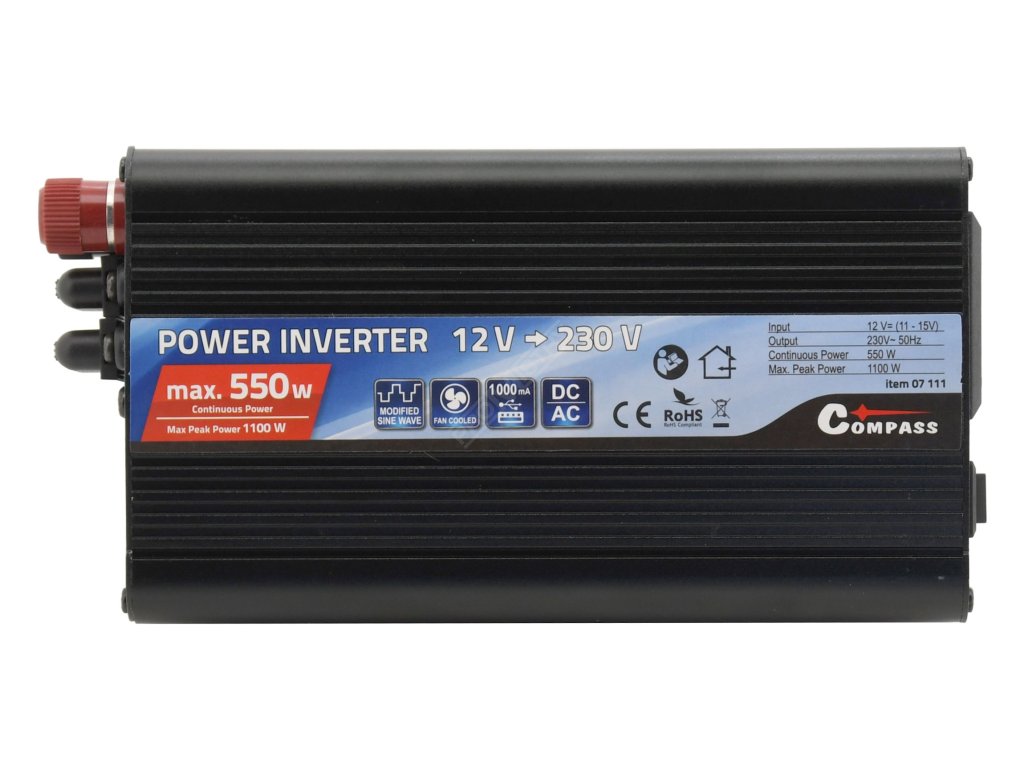 Trafo 12/230V 550W + USB Compass 07111 + Dárek, servis bez starostí v hodnotě 300Kč