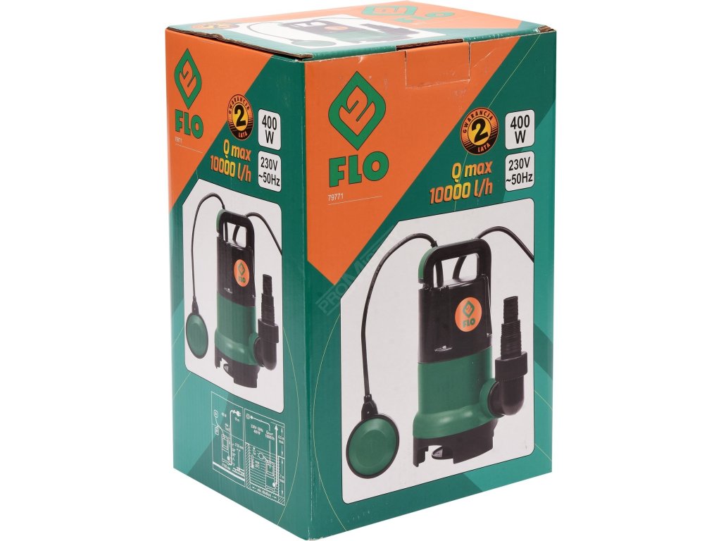 Čerpadlo ponorné 400 W 10000 l/h 10m FLO Flo TO-79771 + Dárek, servis bez starostí v hodnotě 300Kč