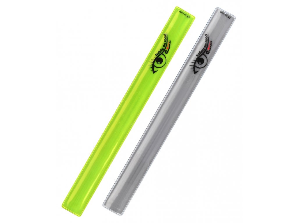 Pásek reflexní ROLLER 2ks žlutý + stříbrný Compass 01710
