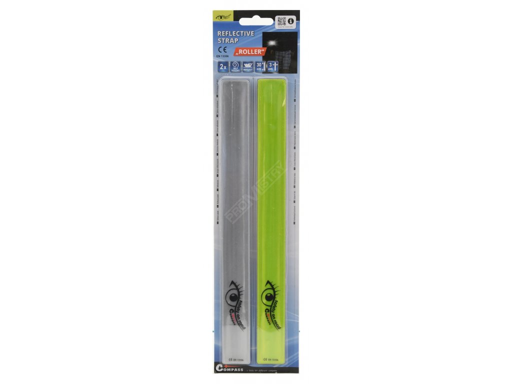 Pásek reflexní ROLLER 2ks žlutý + stříbrný Compass 01710