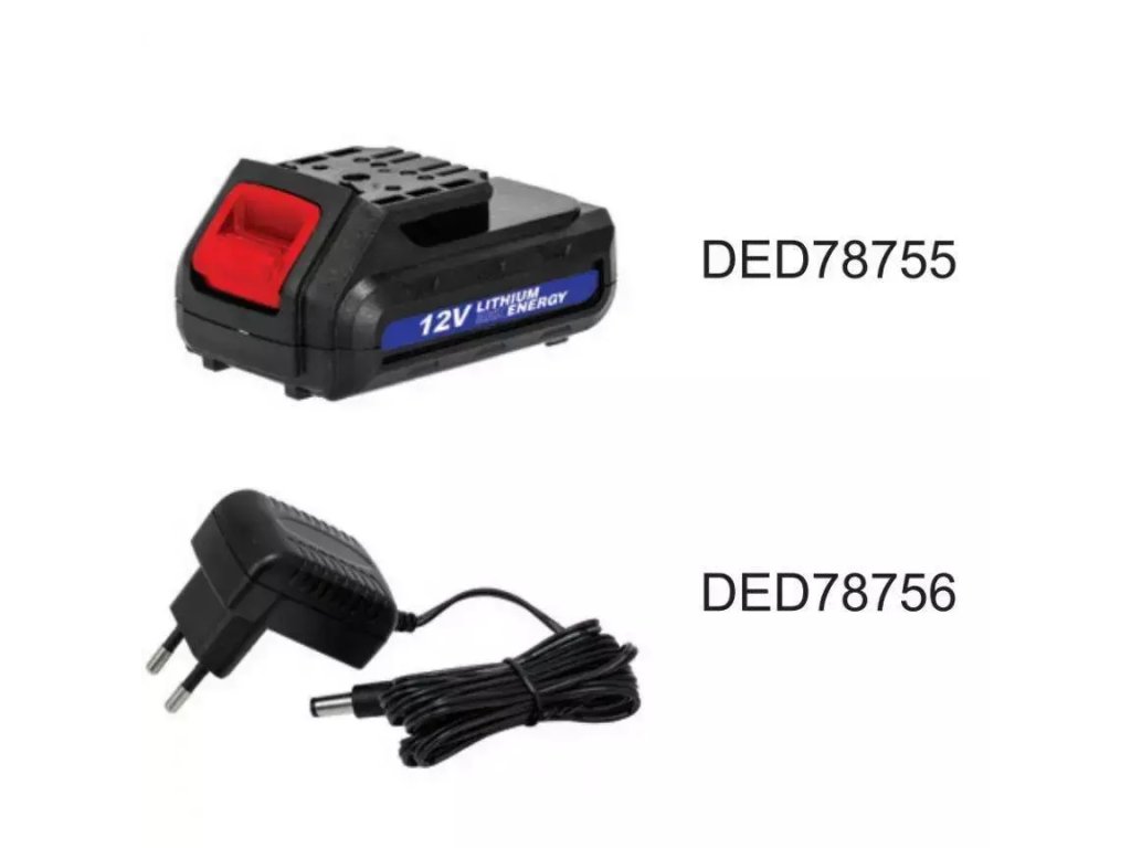 Aku vrtací šroubovák 12V, 1,5Ah, 3-5h, 0-700rpm DEDRA DED7875 + Dárek, servis bez starostí v hodnotě 300Kč