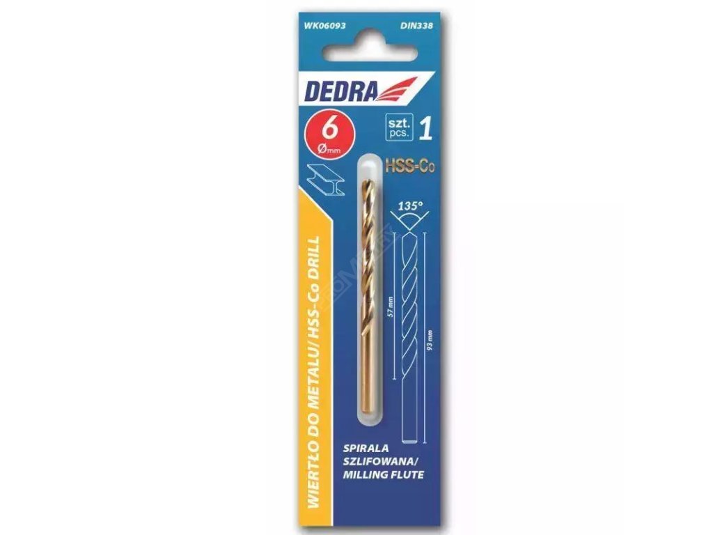 Vrták na kov kobaltový 11,0x142mm, HSS, DIN338, 1 ks DEDRA WK11014