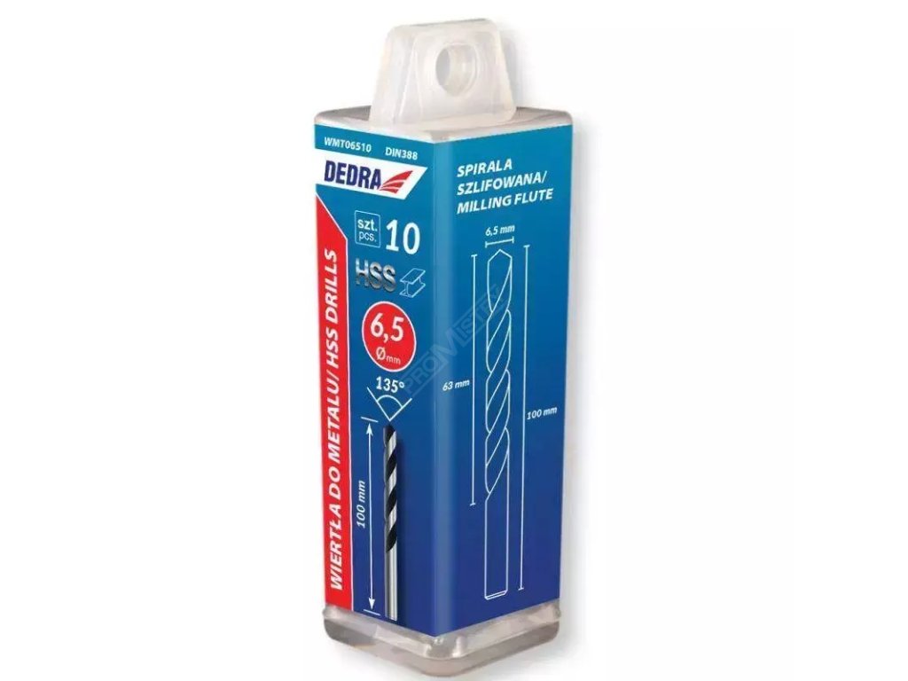 Vrták na kov 10 ks, HSS, DIN338, 2,0x49mm DEDRA WMT02049