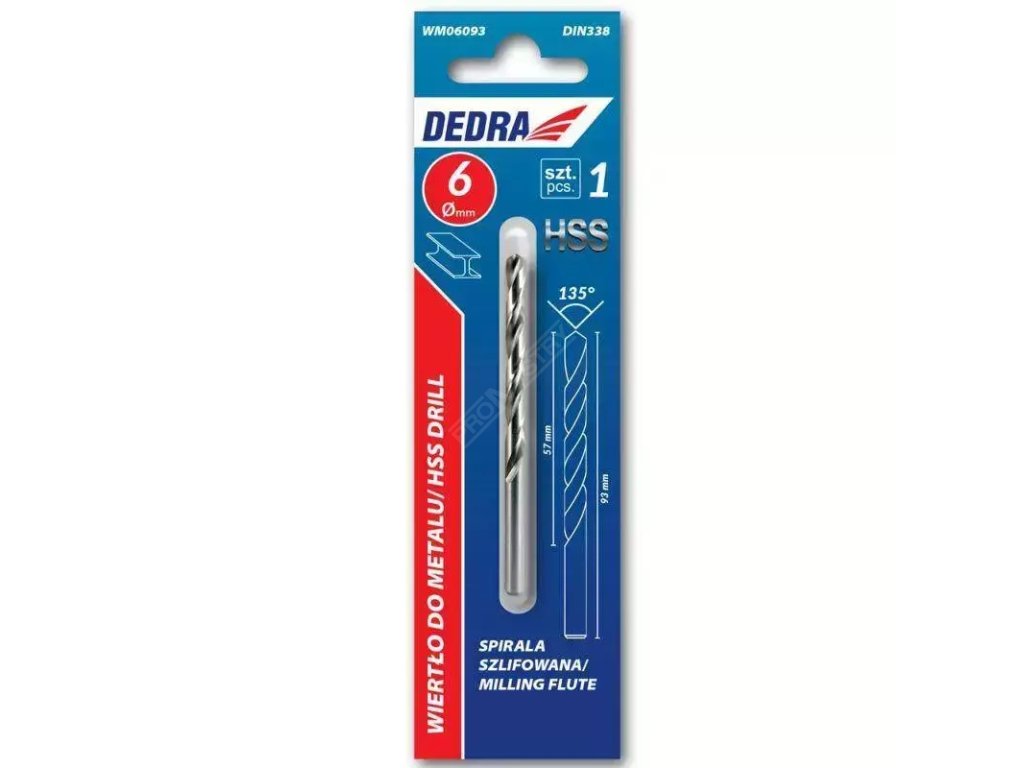 Vrták na kov 1 ks, HSS, DIN338, 8,0x117mm DEDRA WM08011