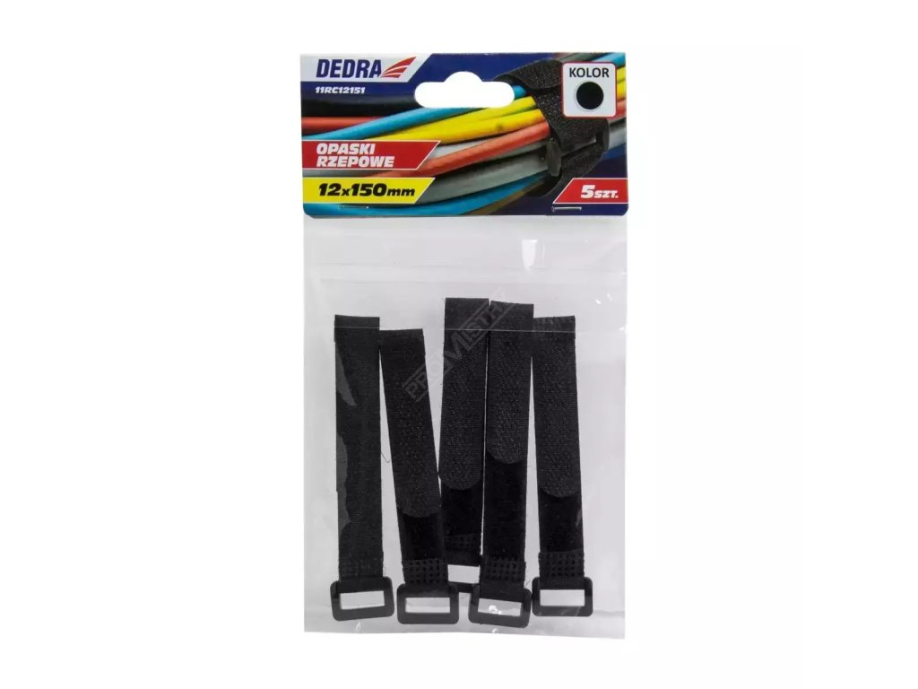 Pásky na suchý zip 16x310mm, černé 10 ks DEDRA 11RC16312