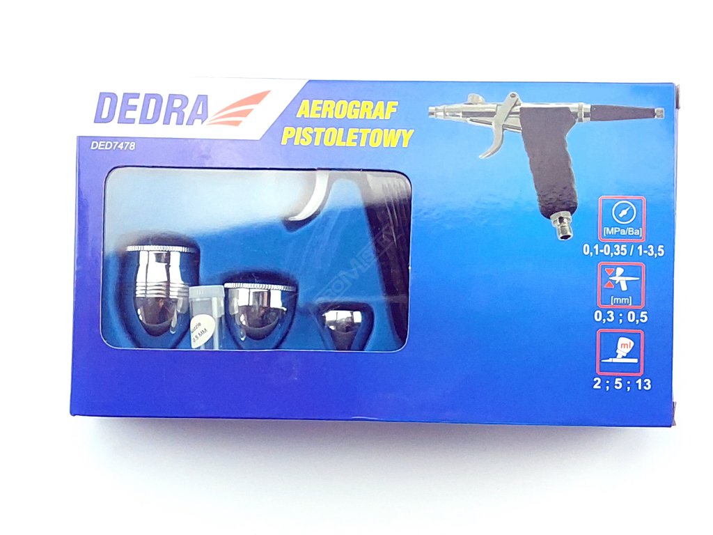 Dvojčinná airbrush stříkací pistole DEDRA DED7478 + Dárek, servis bez starostí v hodnotě 300Kč