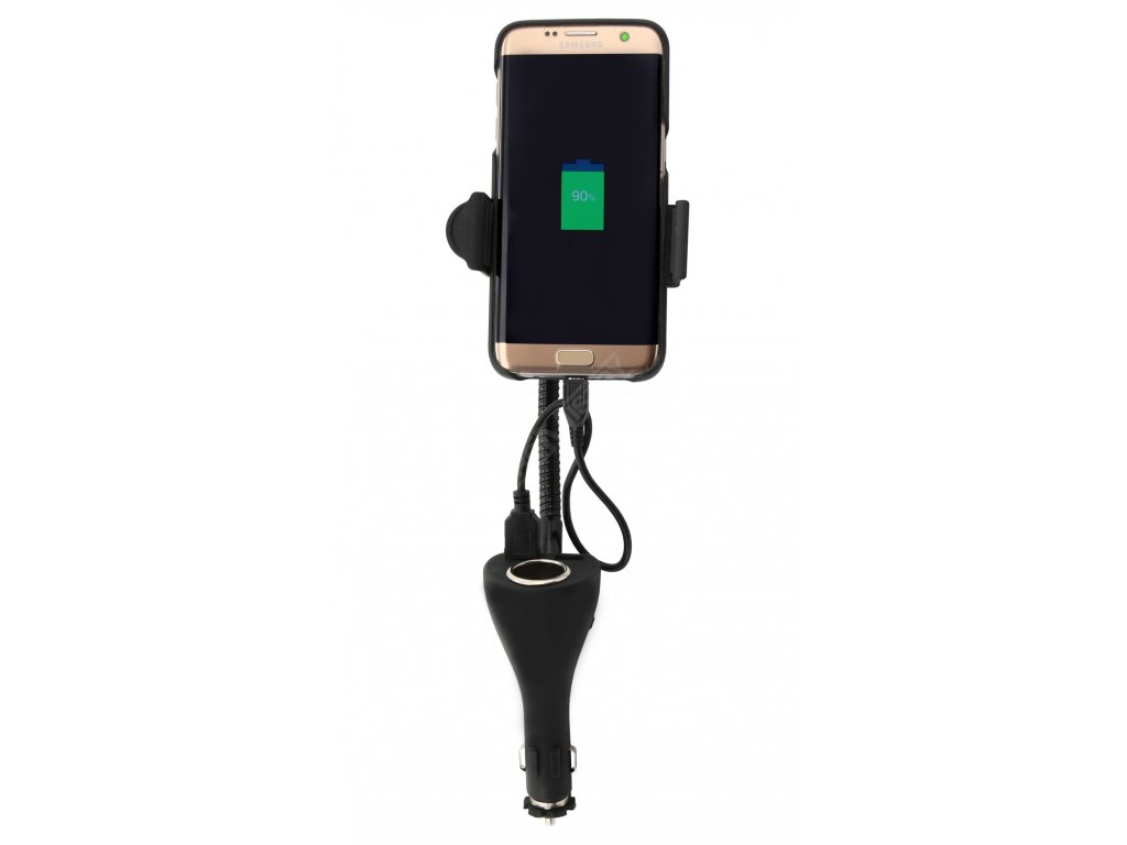 Držák telefonu do zásuvky SPRING 20cm 2xUSB Compass 06262