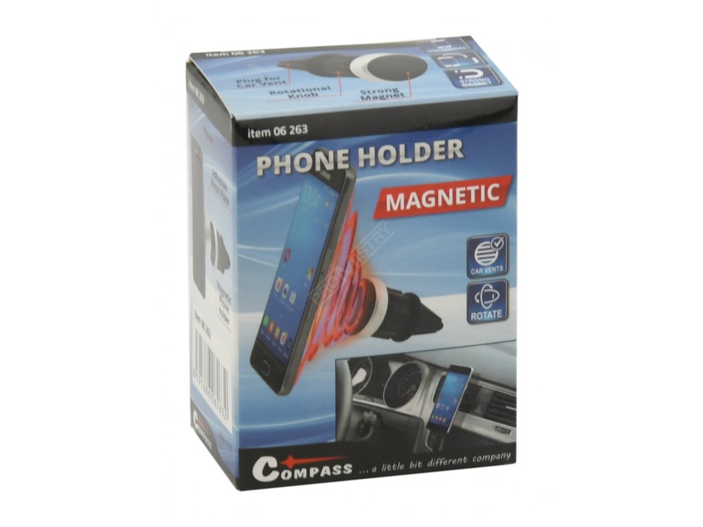 Držák telefonu magnetický do mřížky ROUND Compass 06263