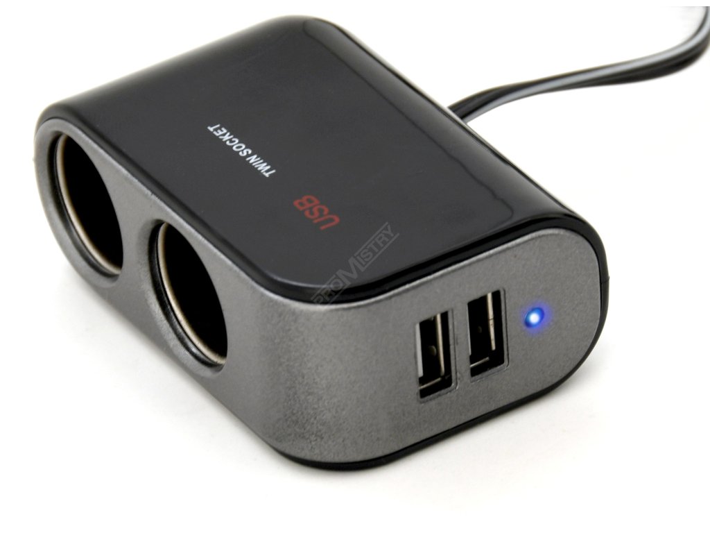 Rozdvojka 12/24V + 2x USB 2100mA Compass 07422