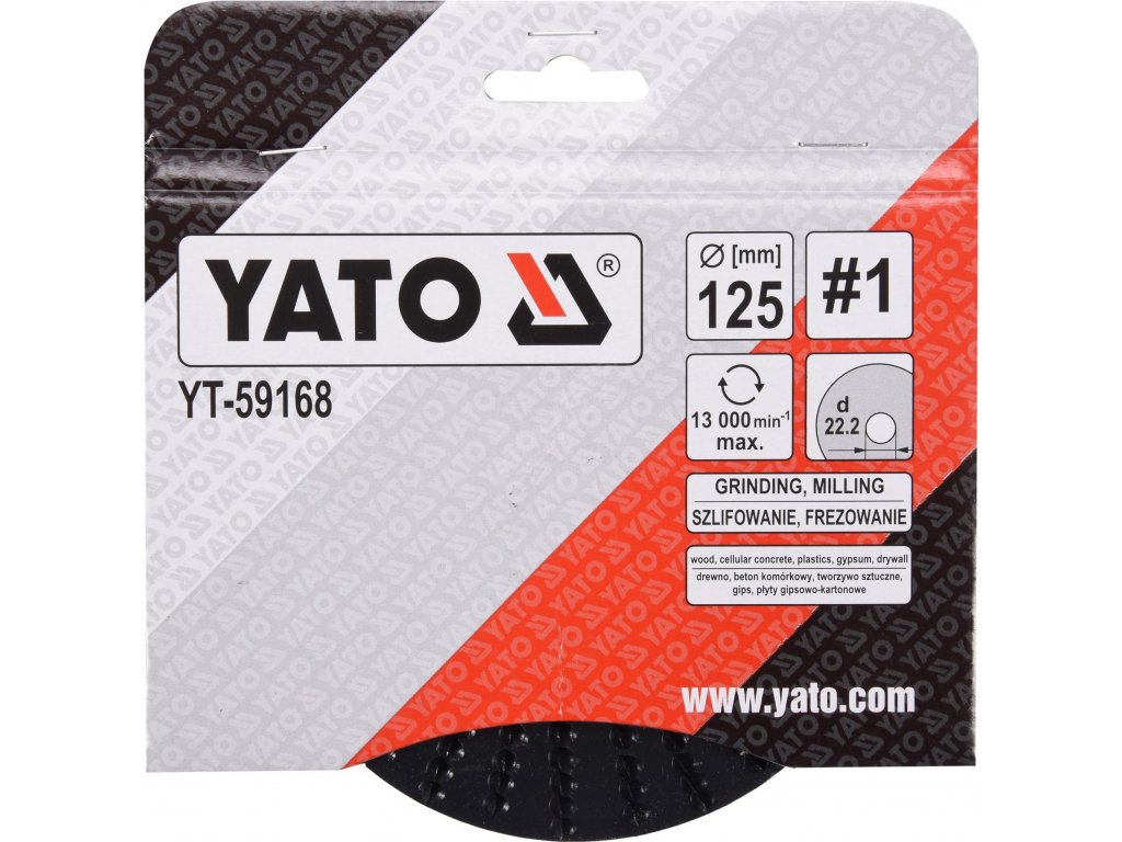 Rotační rašple úhlová jemná 125 mm typ 1 Yato YT-59168