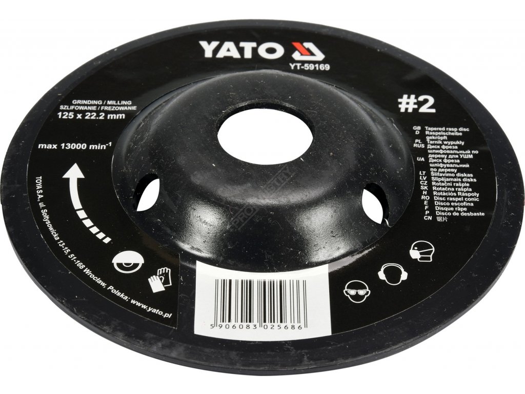 Rotační rašple úhlová jemná 125 mm typ 2 Yato YT-59169 + Dárek, servis bez starostí v hodnotě 300Kč