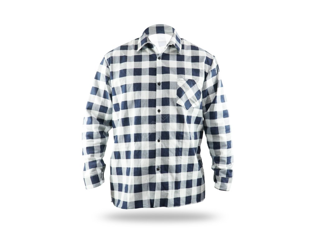 Flanelová košile modrá-bílá, velikost XXL, 100 % bavlna DEDRA BH51F3-XXL