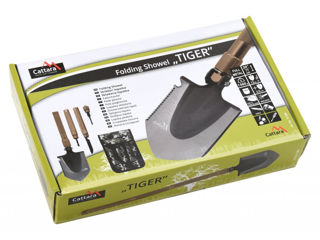 Lopatka skládací multifunkční TIGER 77cm Cattara 13269 + Dárek, servis bez starostí v hodnotě 300Kč