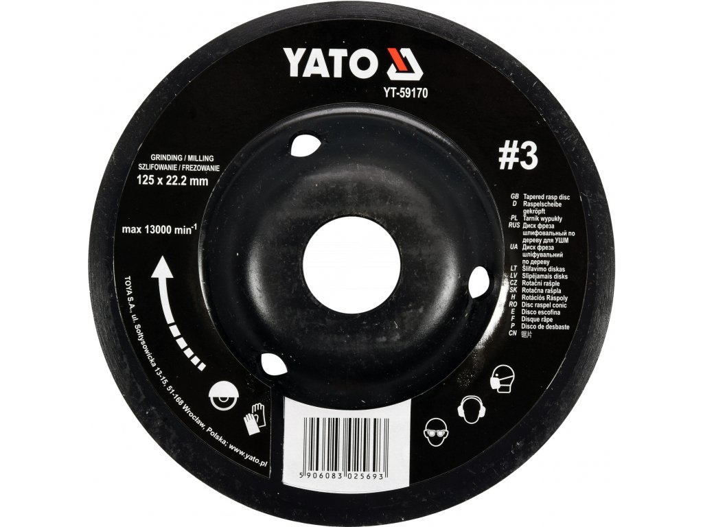 Rotační rašple úhlová jemná 125 mm typ 3 Yato YT-59170 + Dárek, servis bez starostí v hodnotě 300Kč