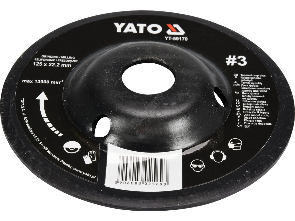 Rotační rašple úhlová jemná 125 mm typ 3 Yato YT-59170 + Dárek, servis bez starostí v hodnotě 300Kč