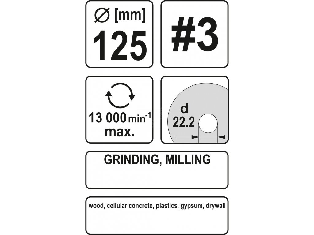 Rotační rašple úhlová jemná 125 mm typ 3 Yato YT-59170 + Dárek, servis bez starostí v hodnotě 300Kč