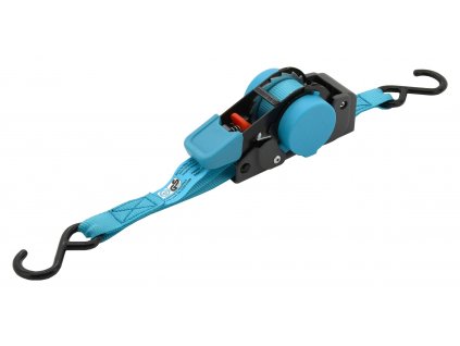 Popruh s ráčnou a háky samonavíjecí 100daN 2m TÜV BLUE WAY Compass 02260