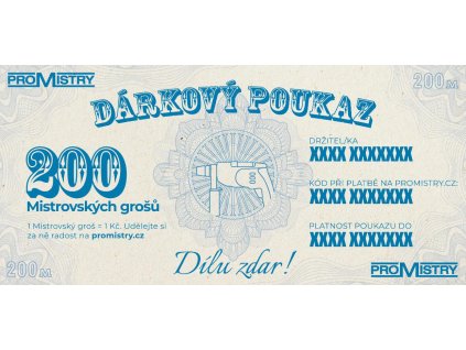 Dárkový poukaz Promistry.cz na 200Kč