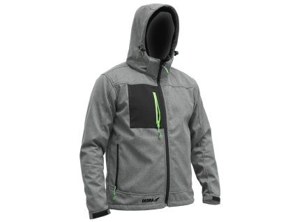 Softshellová bundass s kapucí, velik:L, 96%polyester+4%elast. DEDRA BH61KS-L