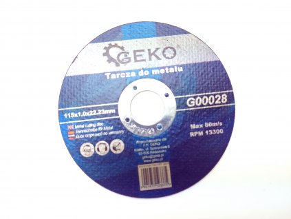 Řezný kotouč na ocel, 115x1,0mm, GEKO