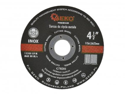 Kotouč řezný na kov, 115x1,0mm, GEKO PREMIUM