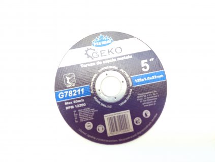 Kotouč řezný na kov, 125x1,0mm, GEKO PREMIUM