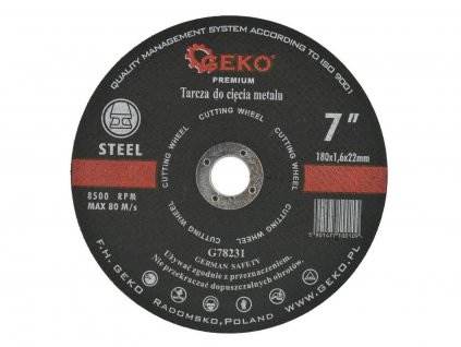 Kotouč řezný na kov, 180x1,6mm, GEKO PREMIUM