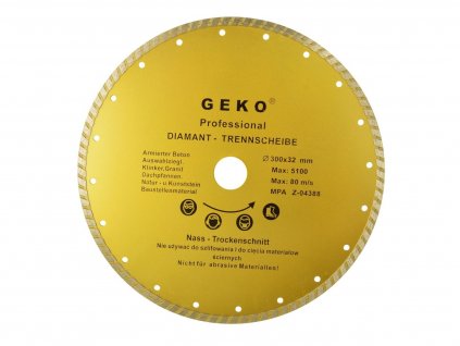 Diamantový řezný kotouč, TURBO, 300x8x32mm GEKO nářadí G00265  + Dárek, servis bez starostí v hodnotě 300Kč