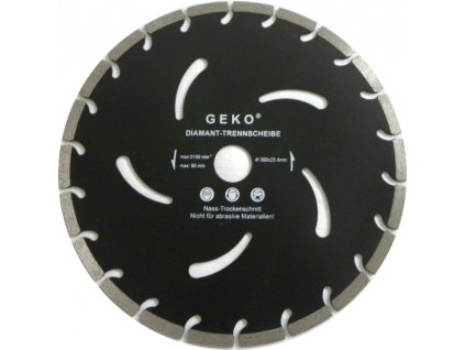 Diamantový řezný kotouč, segmentový, 300x25,4x10 mm, GEKO
