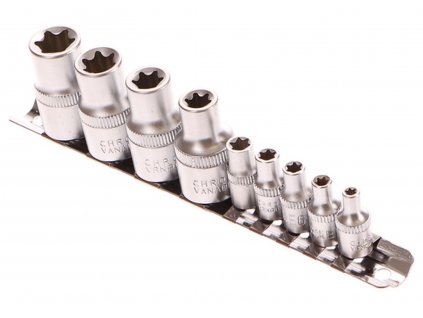 Sada hlavic torx, 10ks, E4-E16, 1/4 a 1/2" GEKO nářadí G10166