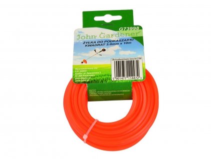 Struna do sekačky, 3,0mm, 10m, čtvercový profil, nylon GEKO nářadí G73998