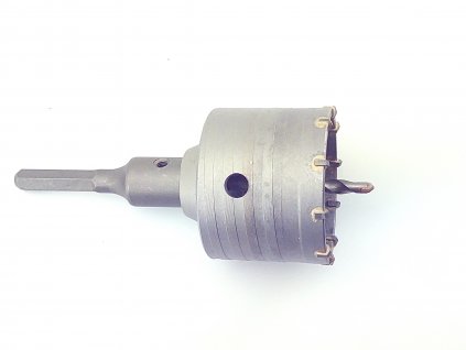 Příklepová vrtací korunka do betonu, průměr 75mm se stopkou 110mm šestihran
