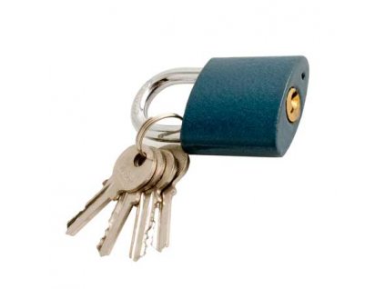 Visací zámek litina 32mm - modrý + 4x klíč MAGG 32132