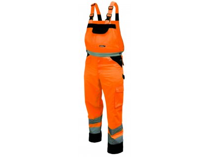 Reflexní kalhoty s laclem vel. S,oranžové DEDRA BH81SO2-S  + Dárek, servis bez starostí v hodnotě 300Kč
