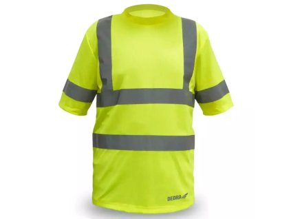Pánské triko t-shirt reflexní, žluté velikost L DEDRA BH81T1-L