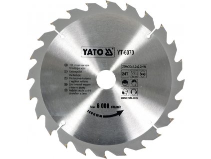 Kotouč na dřevo 250 x 30 mm 24z Yato YT-6070