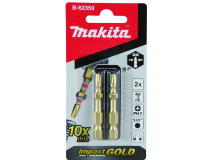 Impact GOLD super slim torsní bit PH2-50mm 2pcs Makita B-62359