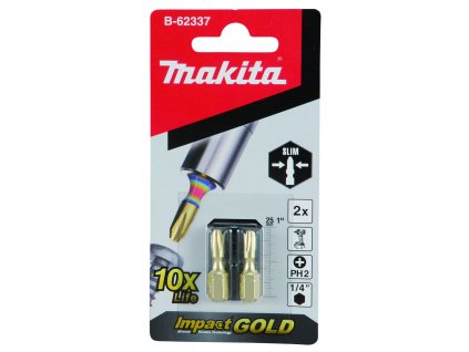 Impact GOLD super slim torsní bit PH2-25mm 2pcs Makita B-62337