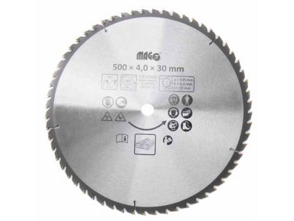 Pilový kotouč s SK plátky na dřevo 500x4,0x30mm/60 střídavě šikmé zuby
