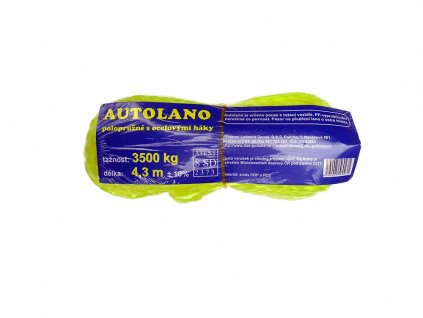 Autolano polopružné s ocelovými háky, tažnost do 3500kg, délka 4,3m