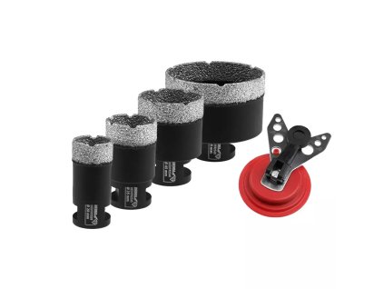 Sada diamantových korunek 28,35,45,68mm,vodítko pro vrtáky DEDRA DED1592SZ03